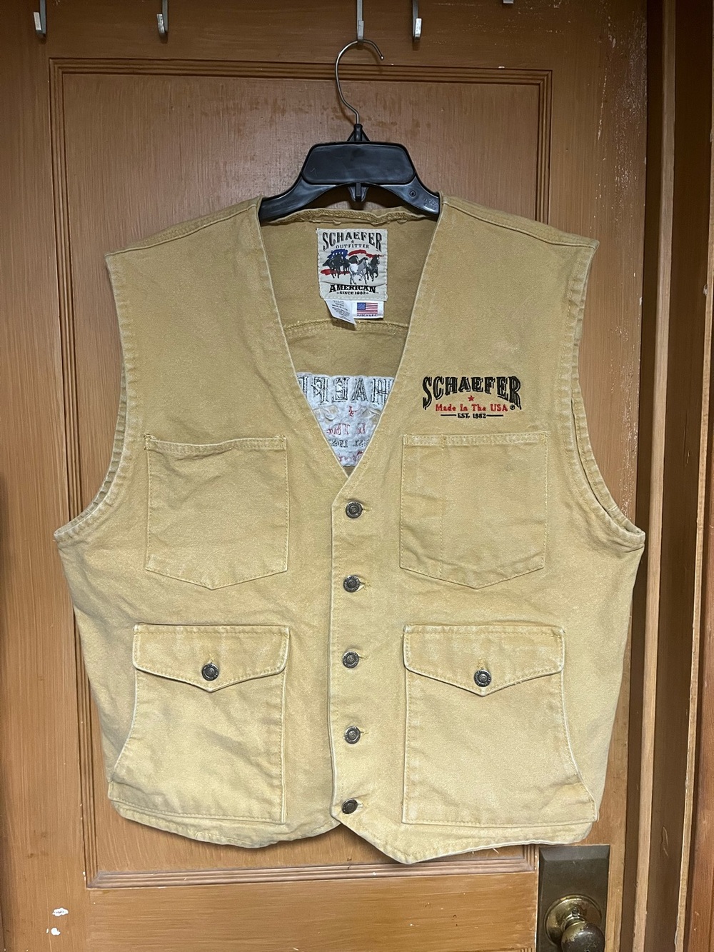 Vintage Schaefer Outfitter Mesquite Canvas Vest Men's XL - Made in USA - T
